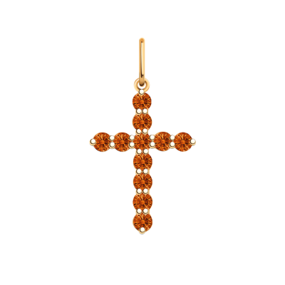 Крест Золото 585, Фианит