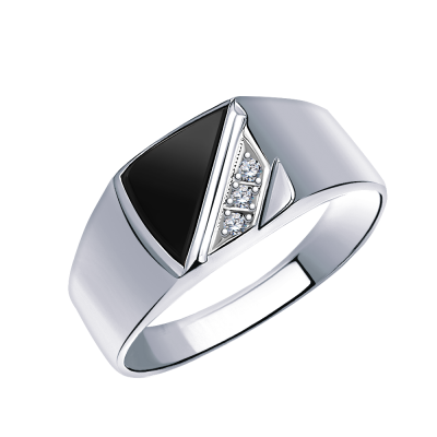 Кольцо 925, Фианит, Агат