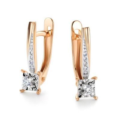 Серьги 585, БРИЛЛИАНТ