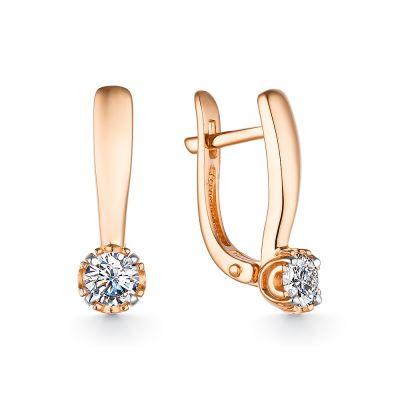 Серьги 585, Фианит