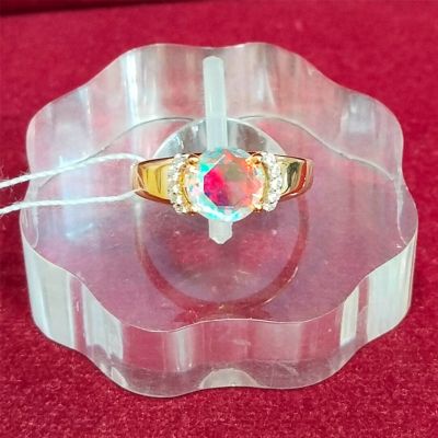 Кольцо 585, Фианит, Кварц