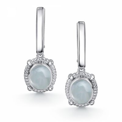 Серьги 925, Аквамарин