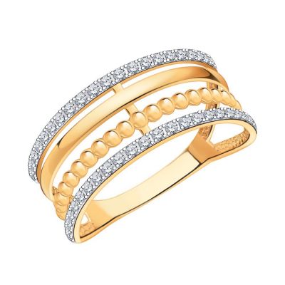 Кольцо 585, Фианит