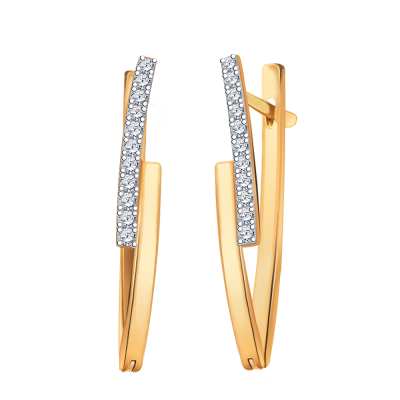 Серьги 585, Фианит