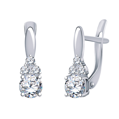 Серьги 925, Фианит