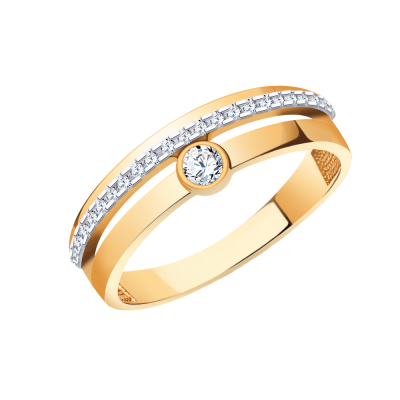 Кольцо 585, Фианит