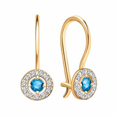 Серьги 585, Фианит