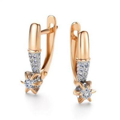 Серьги 585, БРИЛЛИАНТ