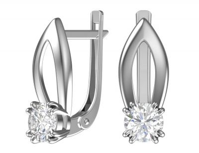 Серьги 925, Фианит