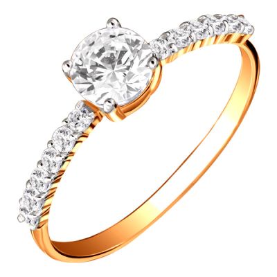 Кольцо 585, Фианит