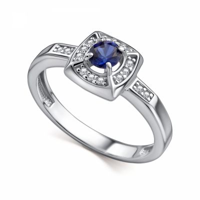 Кольцо 925, САПФИР, Фианит