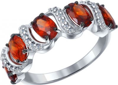Кольцо Серебро 925, Гранат