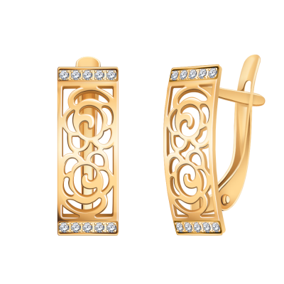 Серьги 585, Фианит