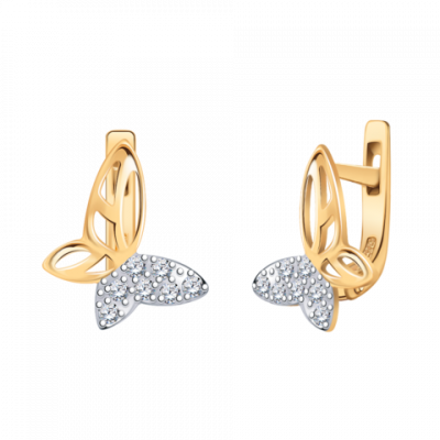 Серьги 585, Фианит